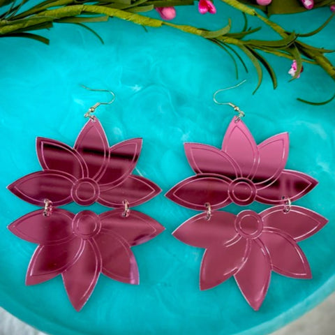 Metallic Flower Earrings