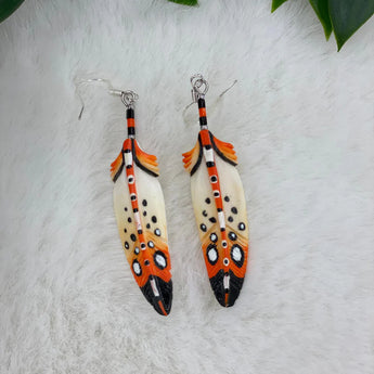 Orange Bone Earrings