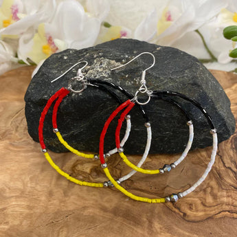 Four Directions Double Hoop Beaded Earrings