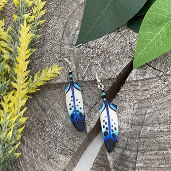 Royal Blue Painted Bone Earrings