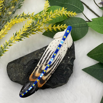 Painted Bone Feather Barrette