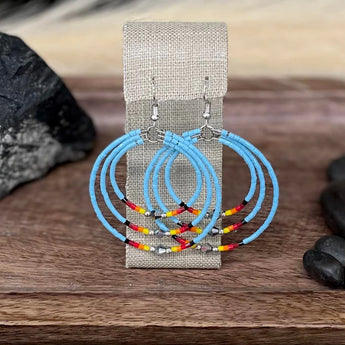 Triple Hoop Beaded Earrings