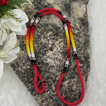 Rainbow Beaded Lanyard