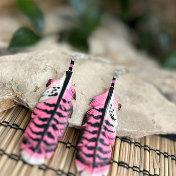 Large Fully Stripe Bone Earrings