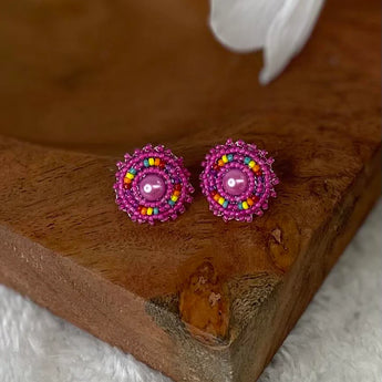 Pearl Center Beaded Studs