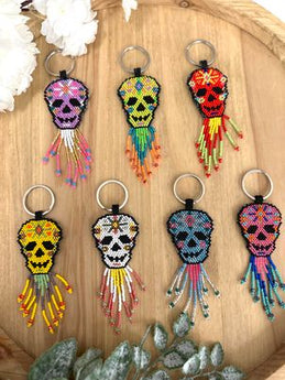 Leather Keychain - Skull