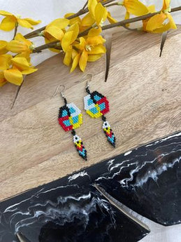 Colored Medicine Wheel Earrings