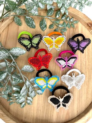 Beaded Butterfly Hair Tie